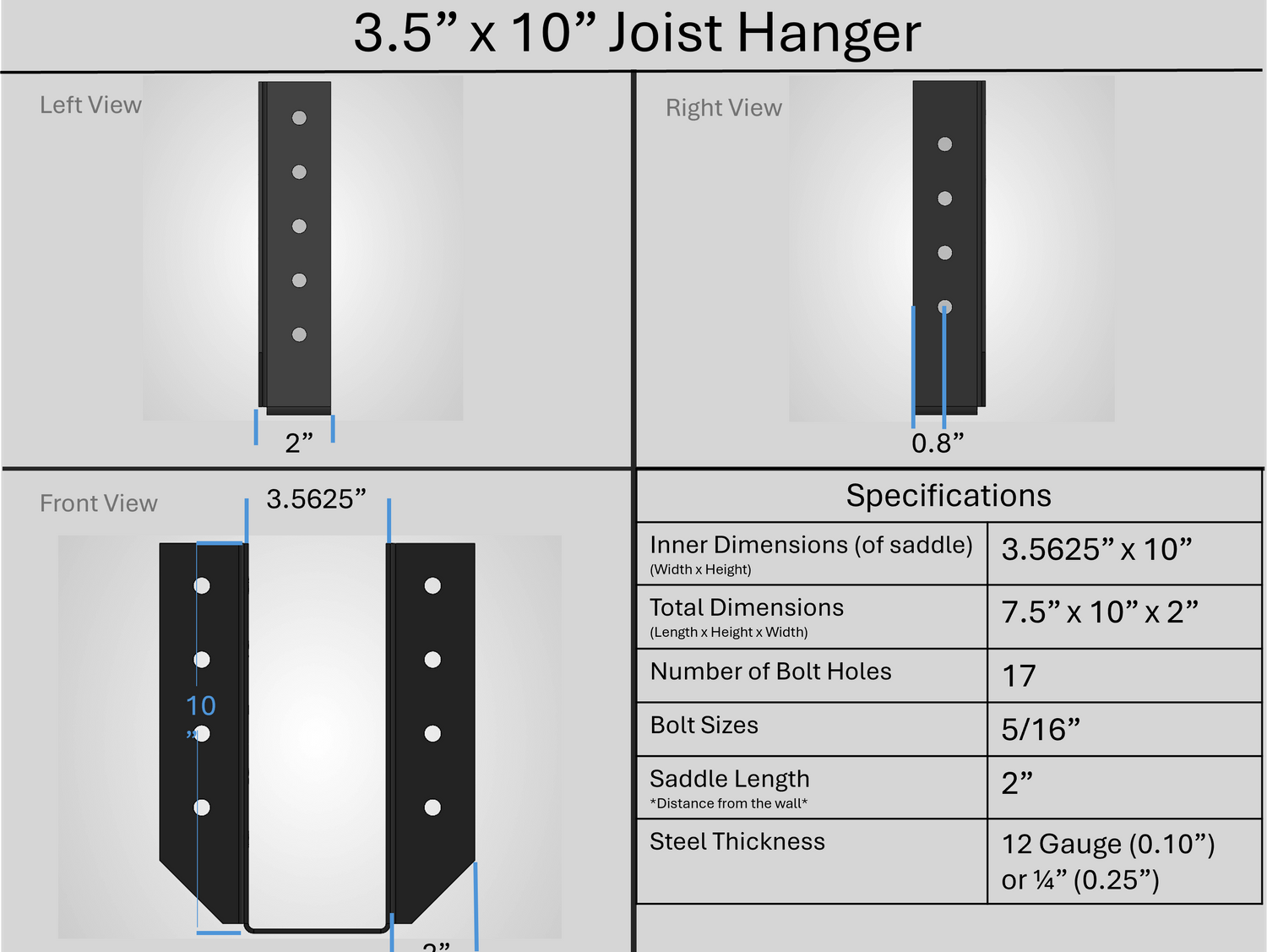 Joist Hangers - Face Mount