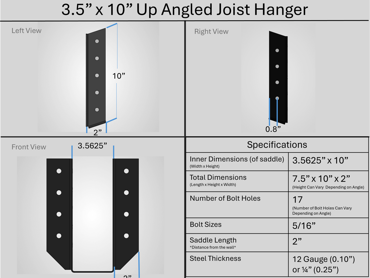 Joist Hangers - Up Angled