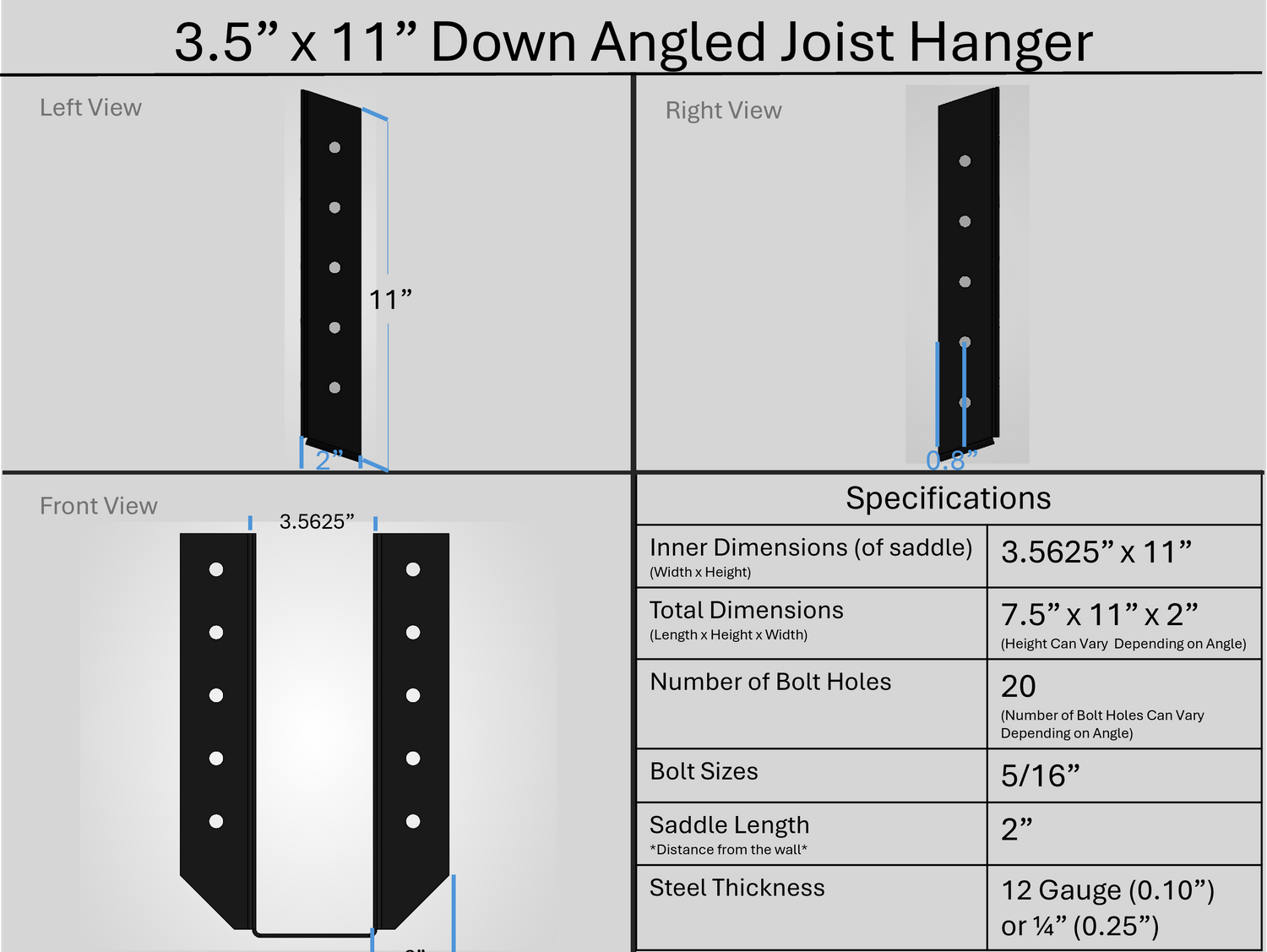 Joist Hangers - Down Angled