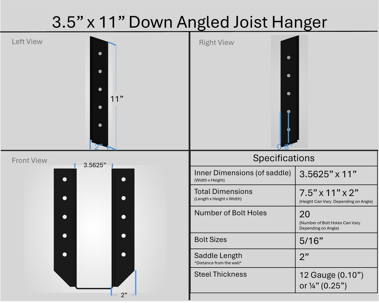 Joist Hangers - Down Angled