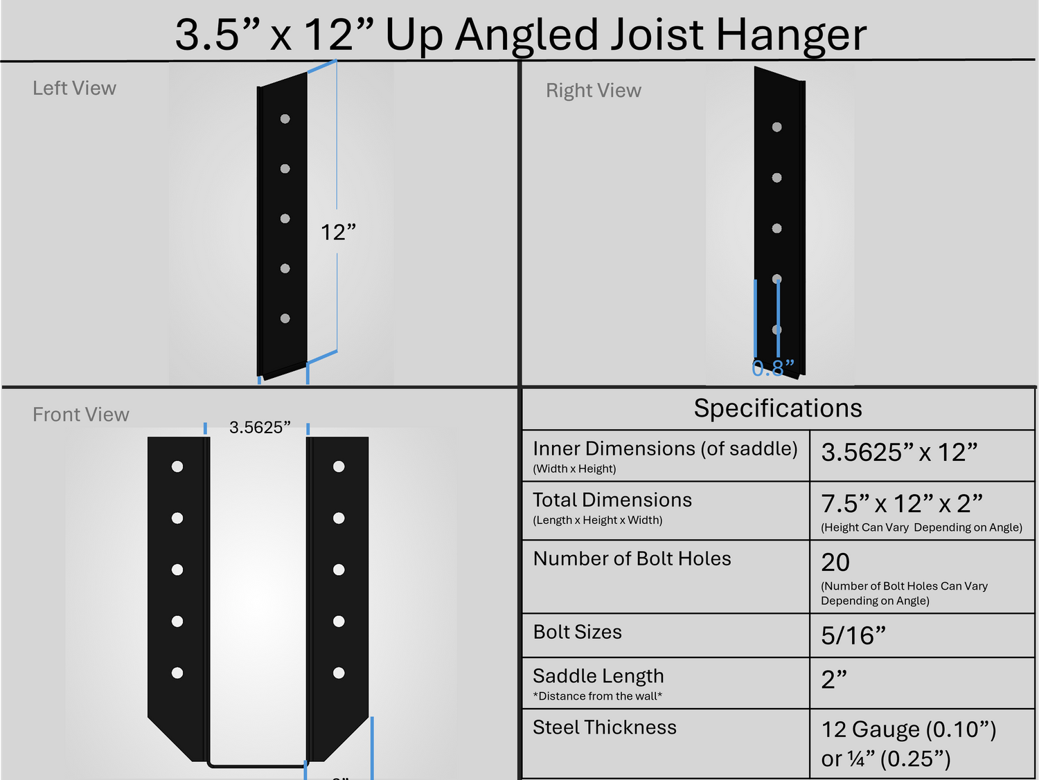 Joist Hangers - Up Angled