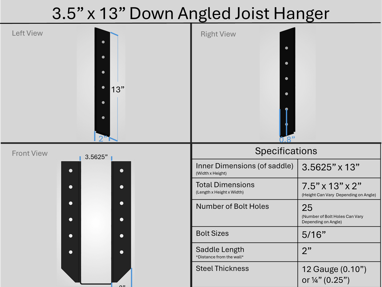 Joist Hangers - Down Angled