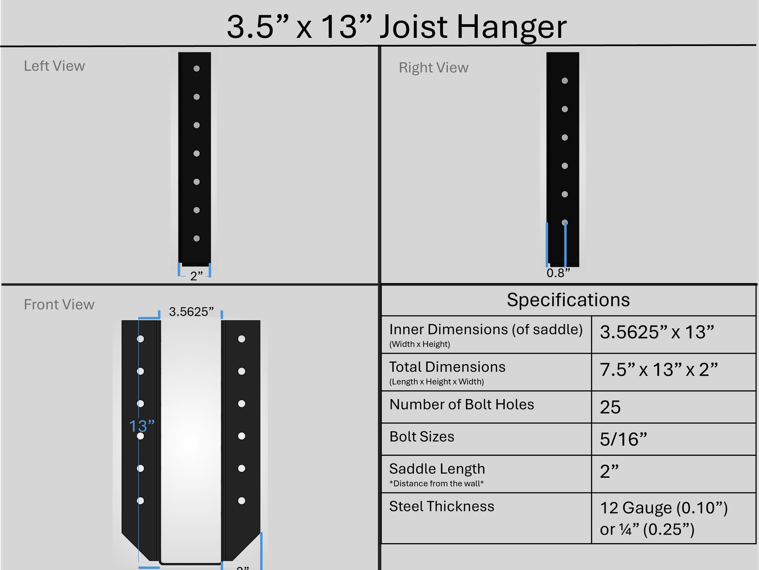 Joist Hangers - Face Mount