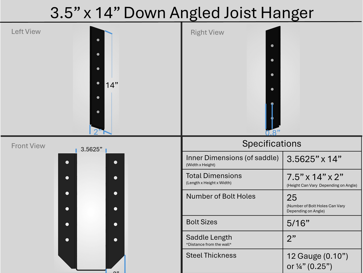Joist Hangers - Down Angled
