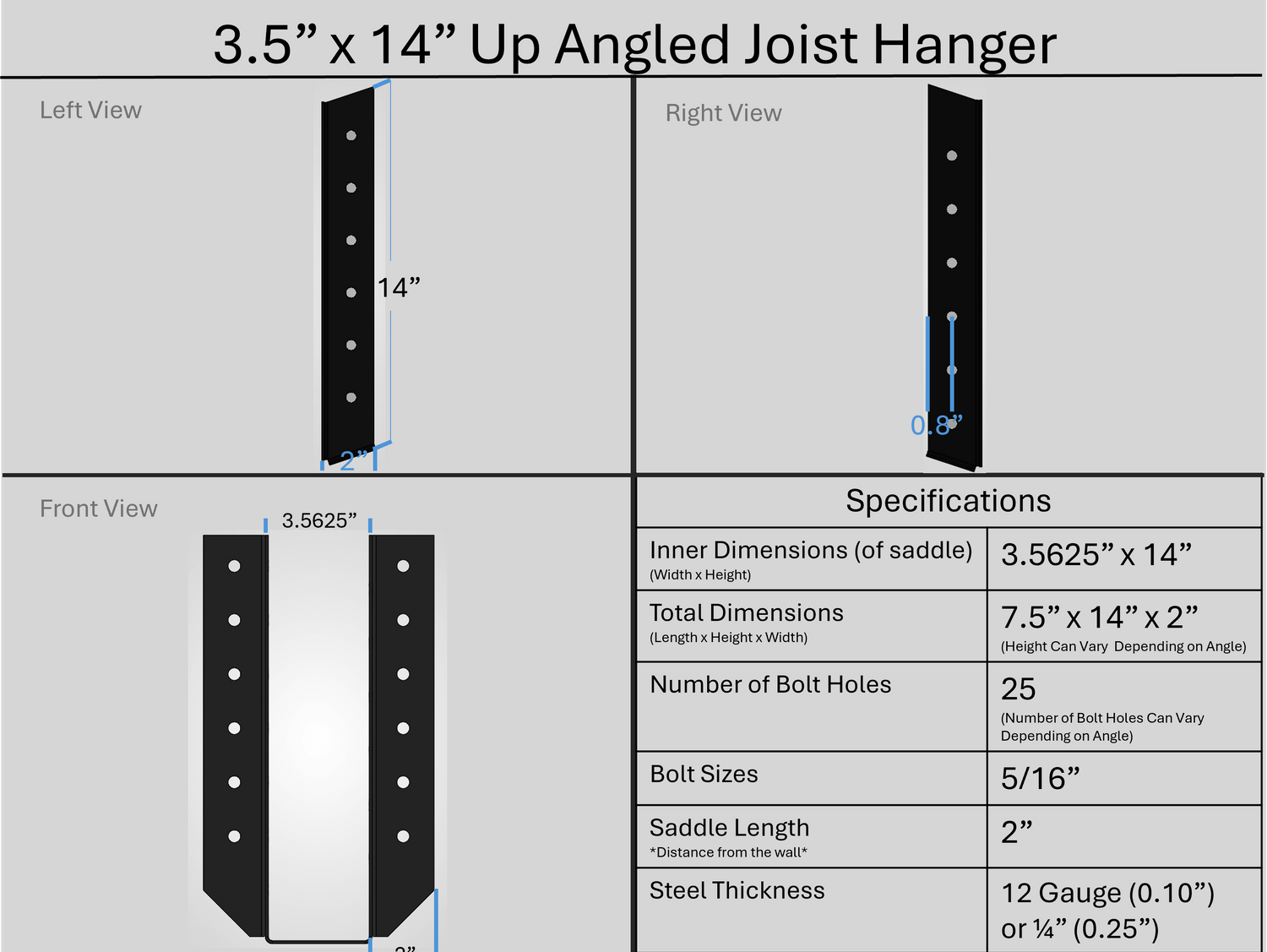 Joist Hangers - Up Angled