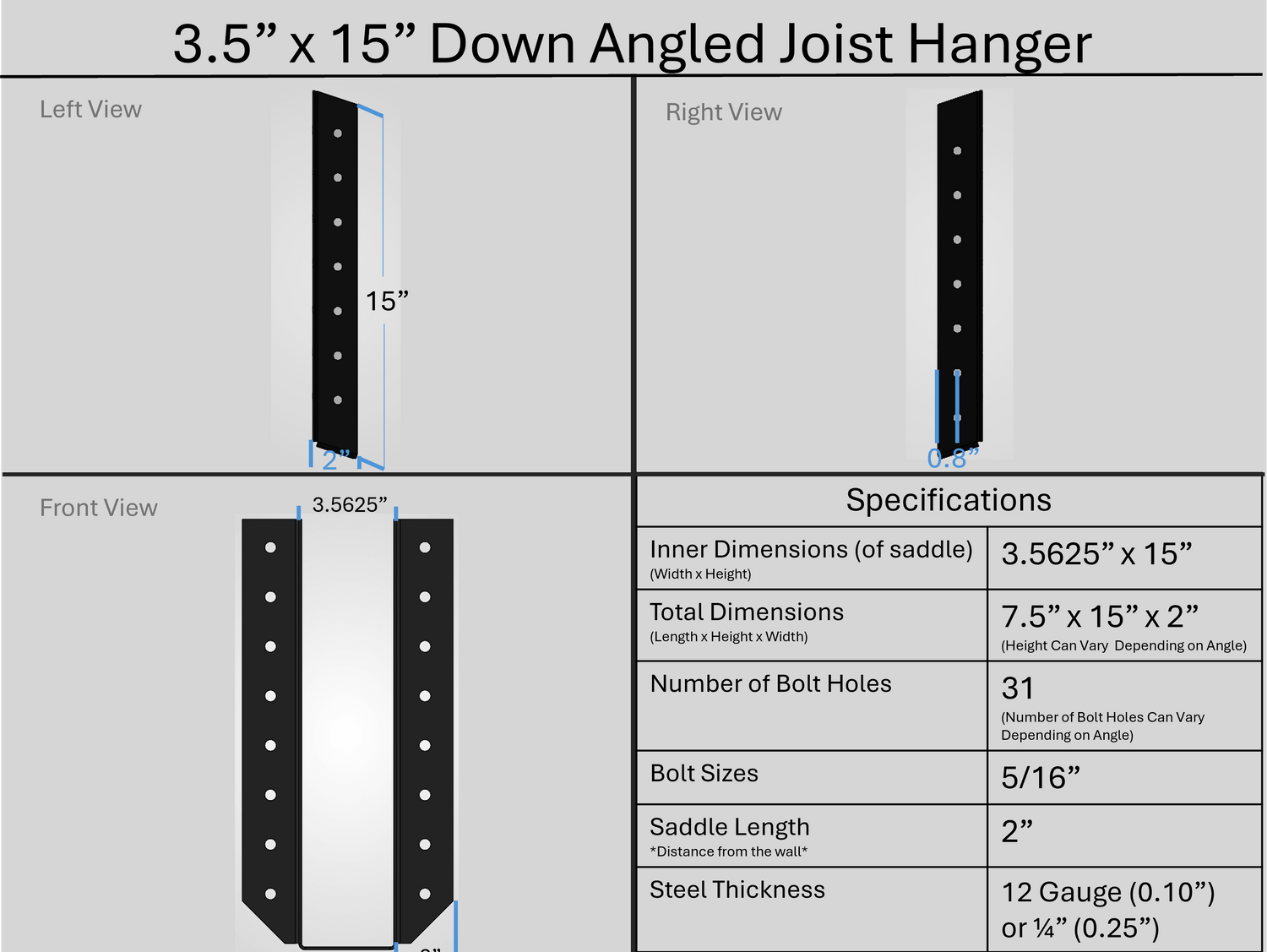 Joist Hangers - Down Angled