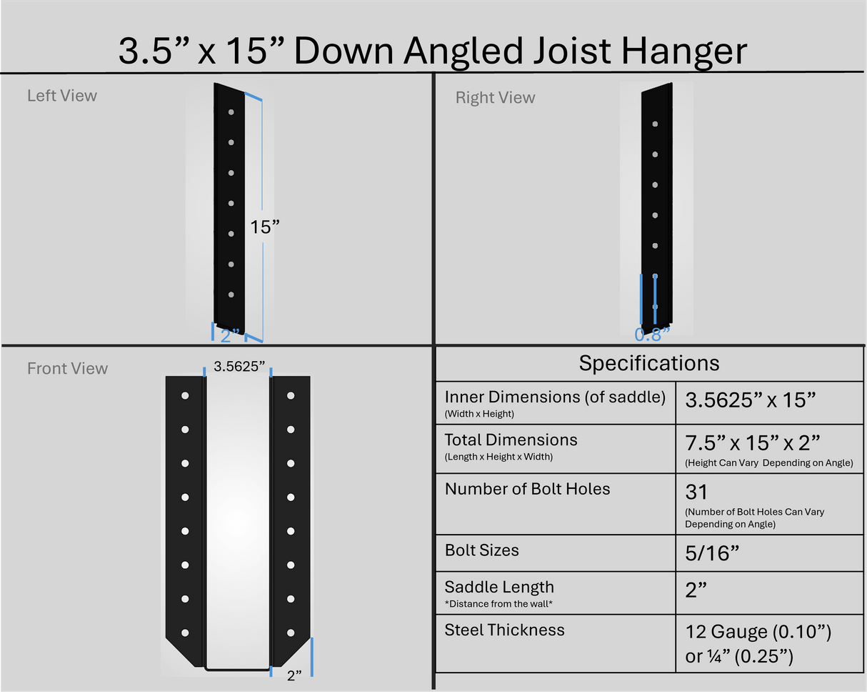 Joist Hangers - Down Angled