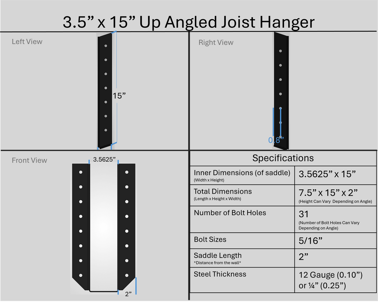Joist Hangers - Up Angled