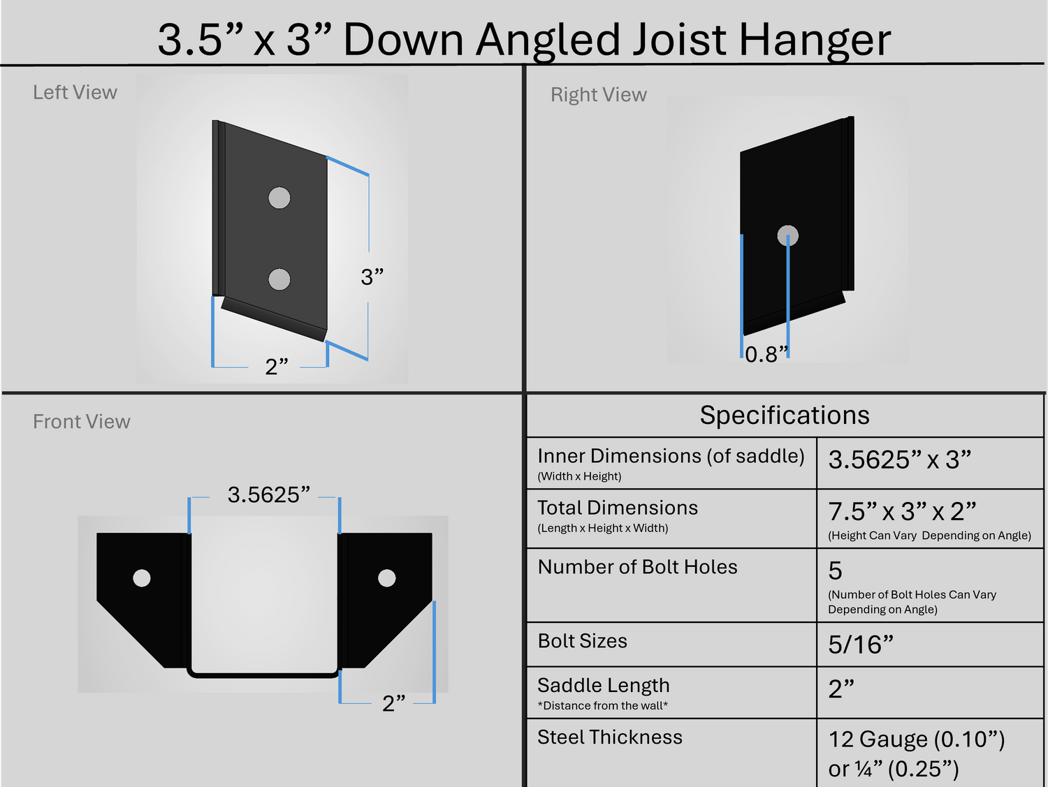 Joist Hangers - Down Angled
