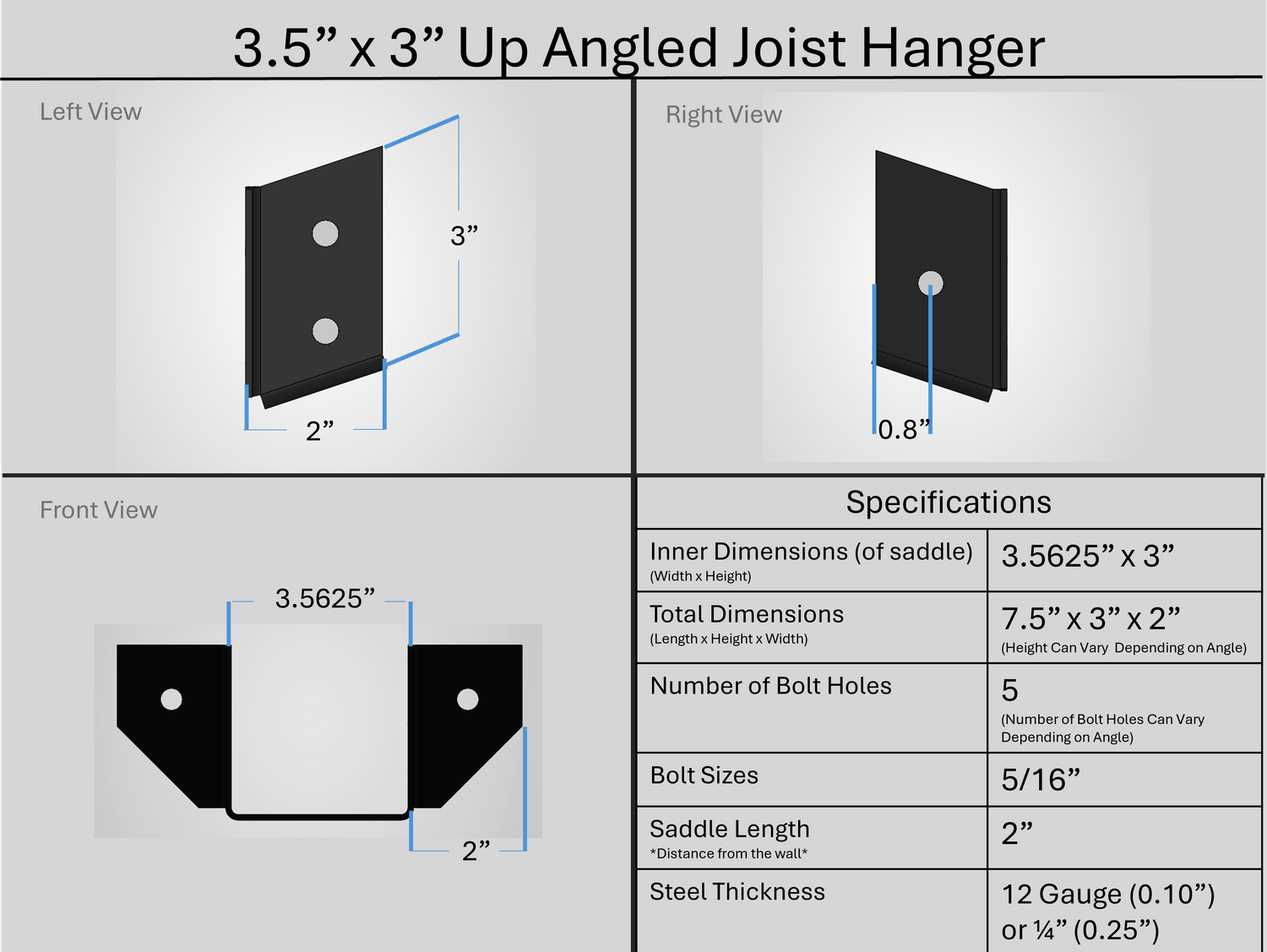 Joist Hangers - Up Angled