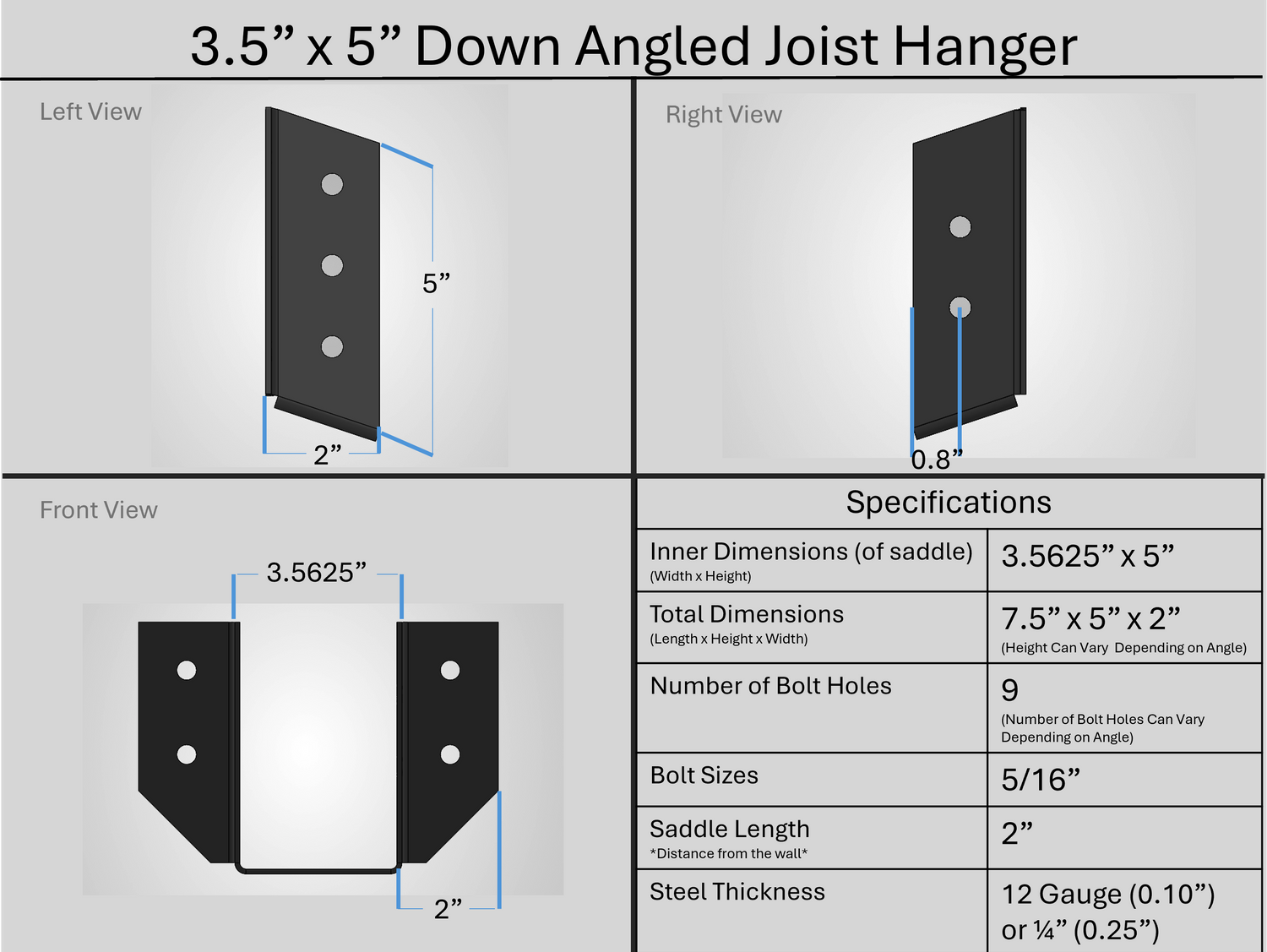 Joist Hangers - Down Angled