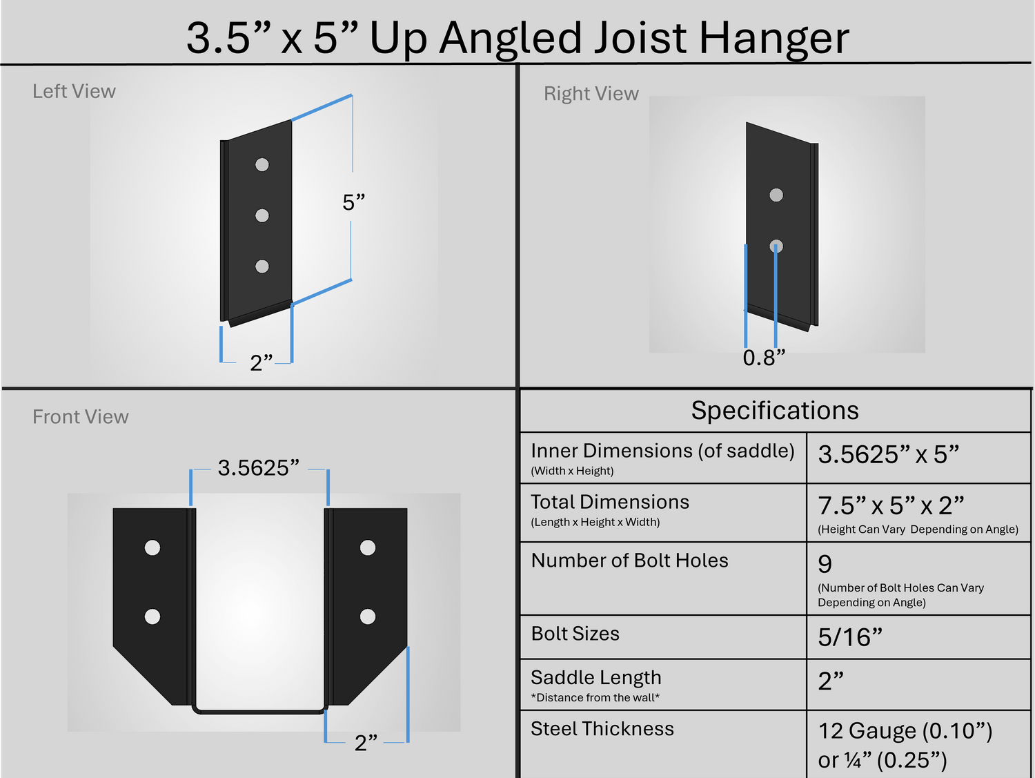Joist Hangers - Up Angled