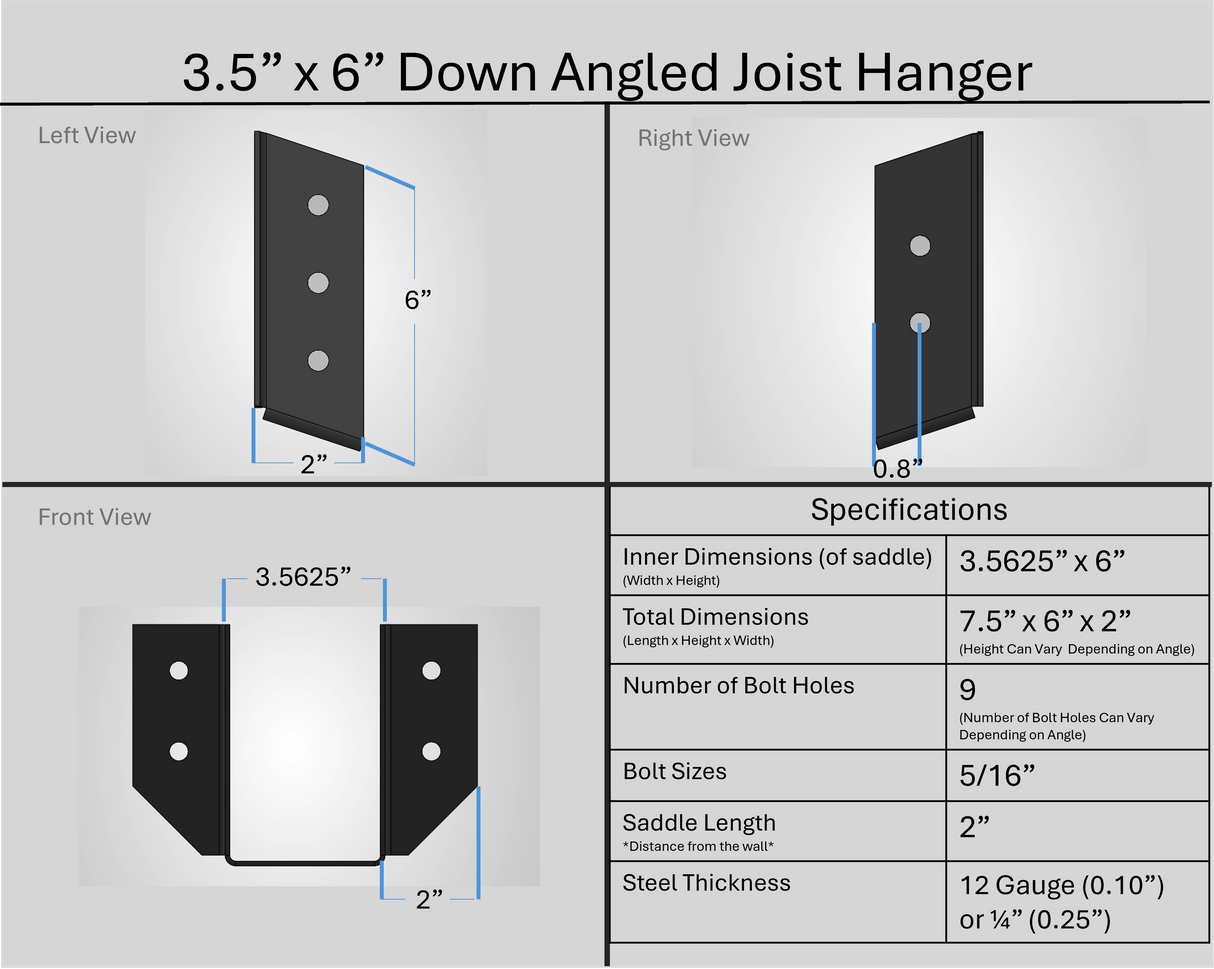 Joist Hangers - Down Angled