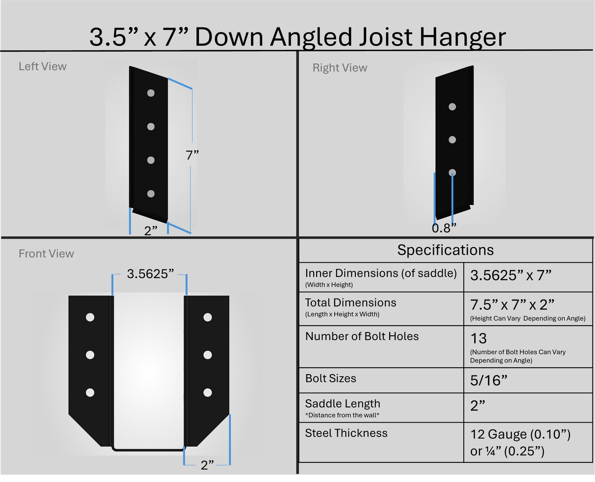 Joist Hangers - Down Angled