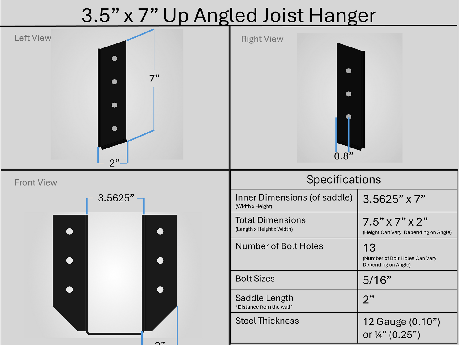 Joist Hangers - Up Angled
