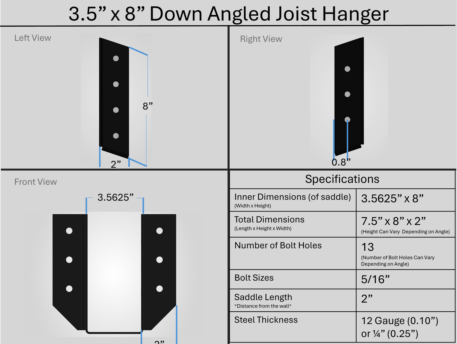 Joist Hangers - Down Angled