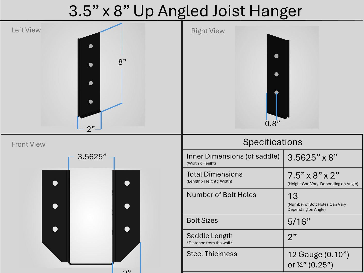 Joist Hangers - Up Angled