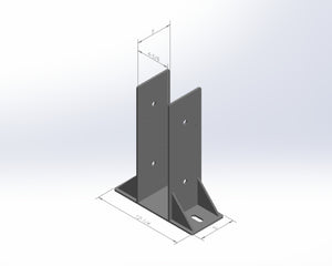 Laminated 4X6 Post Footer Bracket - PF3P46 - Wood Post Brackets - construction materials - building supports - beam supports - post supports