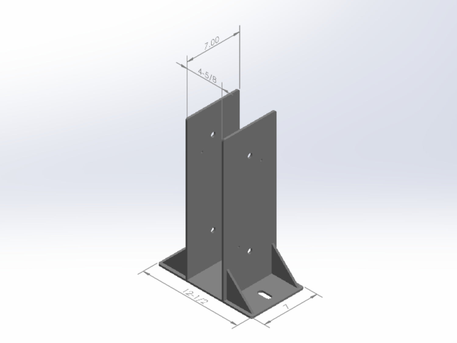 Laminated 4X8 Post Footer Bracket - PF3P48 - Wood Post Brackets - construction materials - building supports - beam supports - post supports