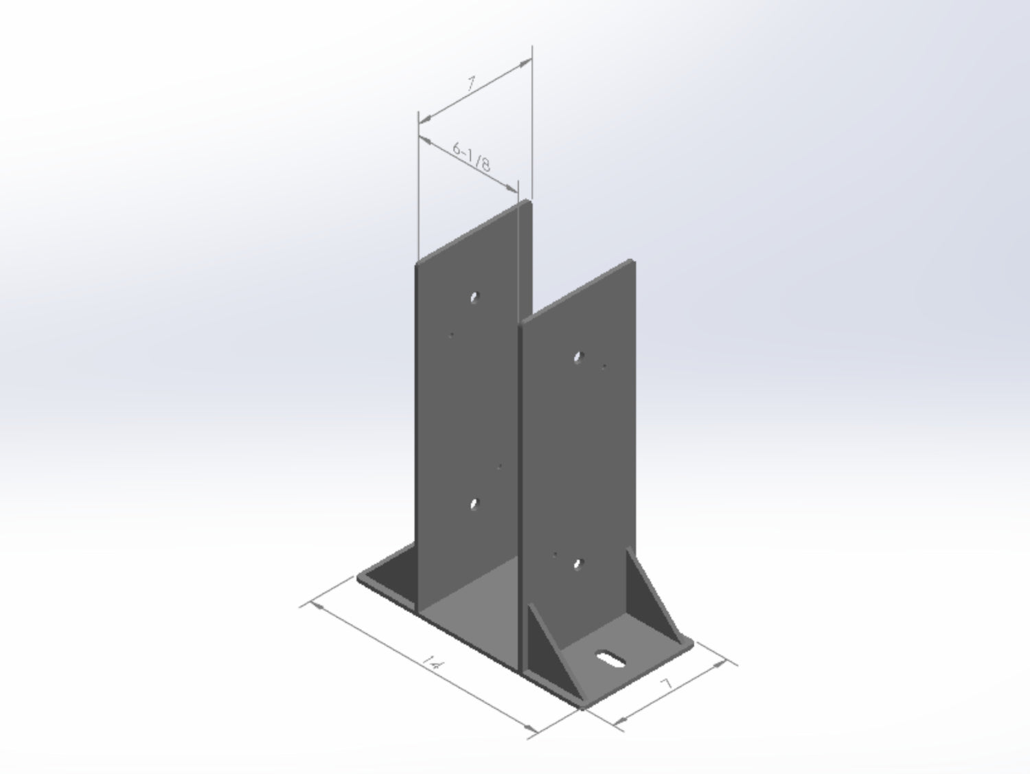 Laminated 6X8 Post Footer Bracket - PF4P68 - Wood Post Brackets - construction materials - building supports - beam supports - post supports