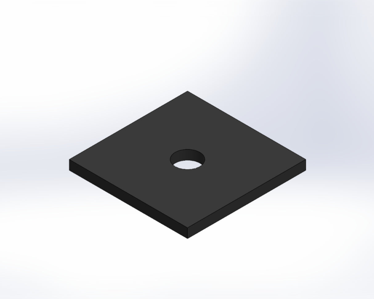 3" X 3" X 1/4" Bearing Plate - 5/8" Hole