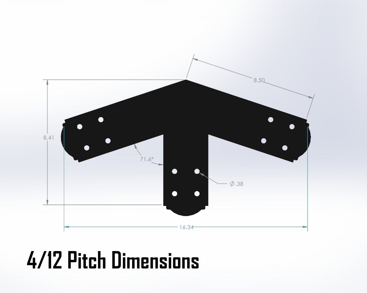 Web Truss Bracket Set - Crowned Style - For 4 Inch Lumber - Wood Post Brackets - construction brackets - brackets for post and beam construction - beam supports - post support - timber frame brackets - post frame buildings - barndominium brackets - exposed beam brackets