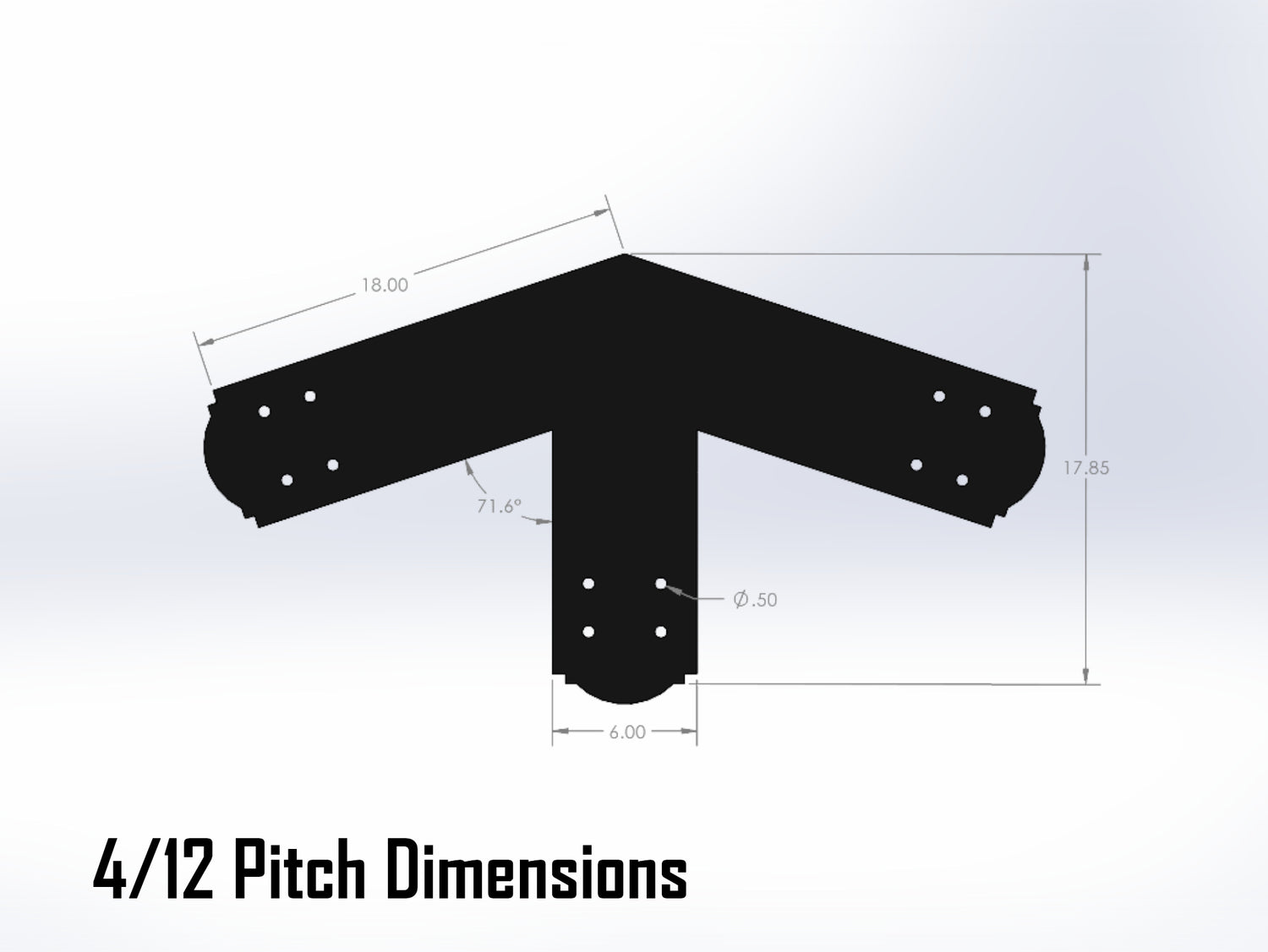 King Truss Bracket Set - Crowned Style - For 8 Inch Lumber - Wood Post Brackets - construction materials - building supposrts - beam supports - post support - timber frame brackets - wood frame buildings - post frame buildings - barndominium brackets - exposed beam brackets
