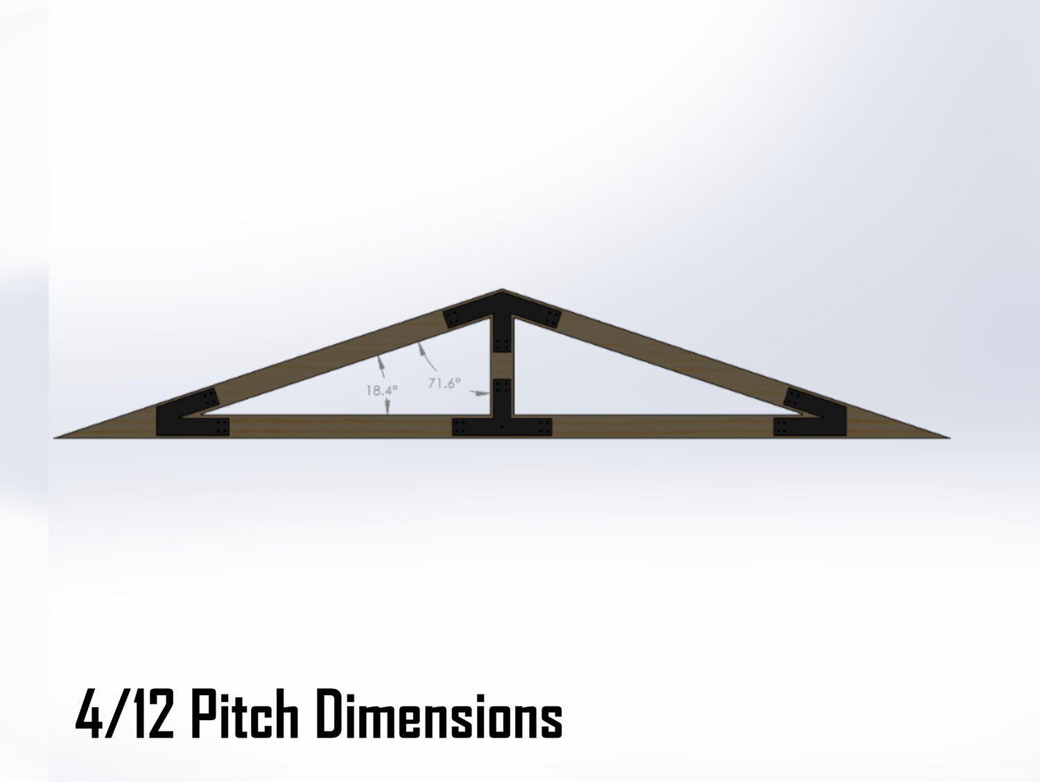 King Truss Bracket Set - Industrial Style - For 6 Inch Lumber - Wood Post Brackets - construction materials - building supports - beam supports - post supports