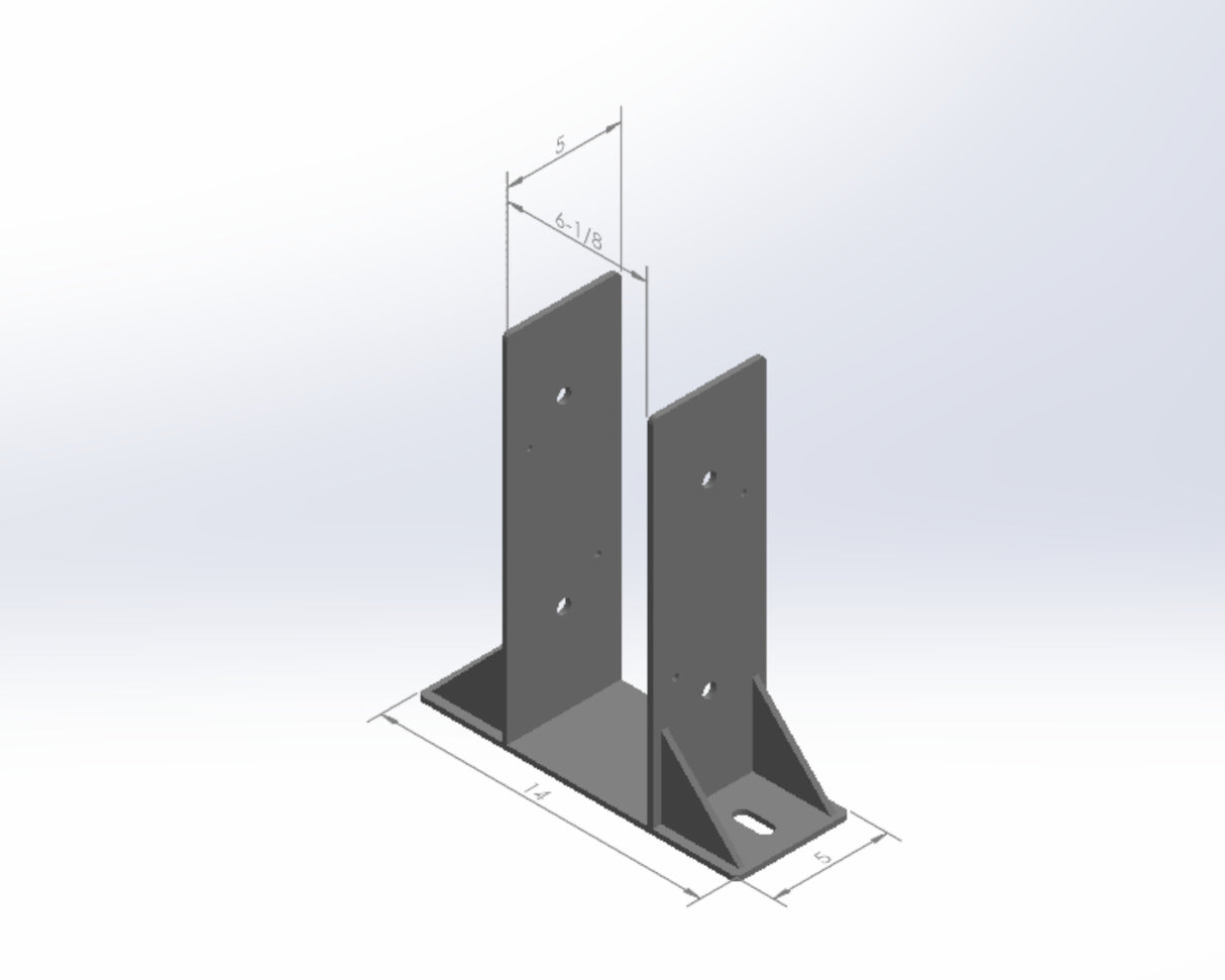 Laminated 6X6 Post Footer Bracket - PF4P66 - Wood Post Brackets - construction materials - building supports - beam supports - post supports