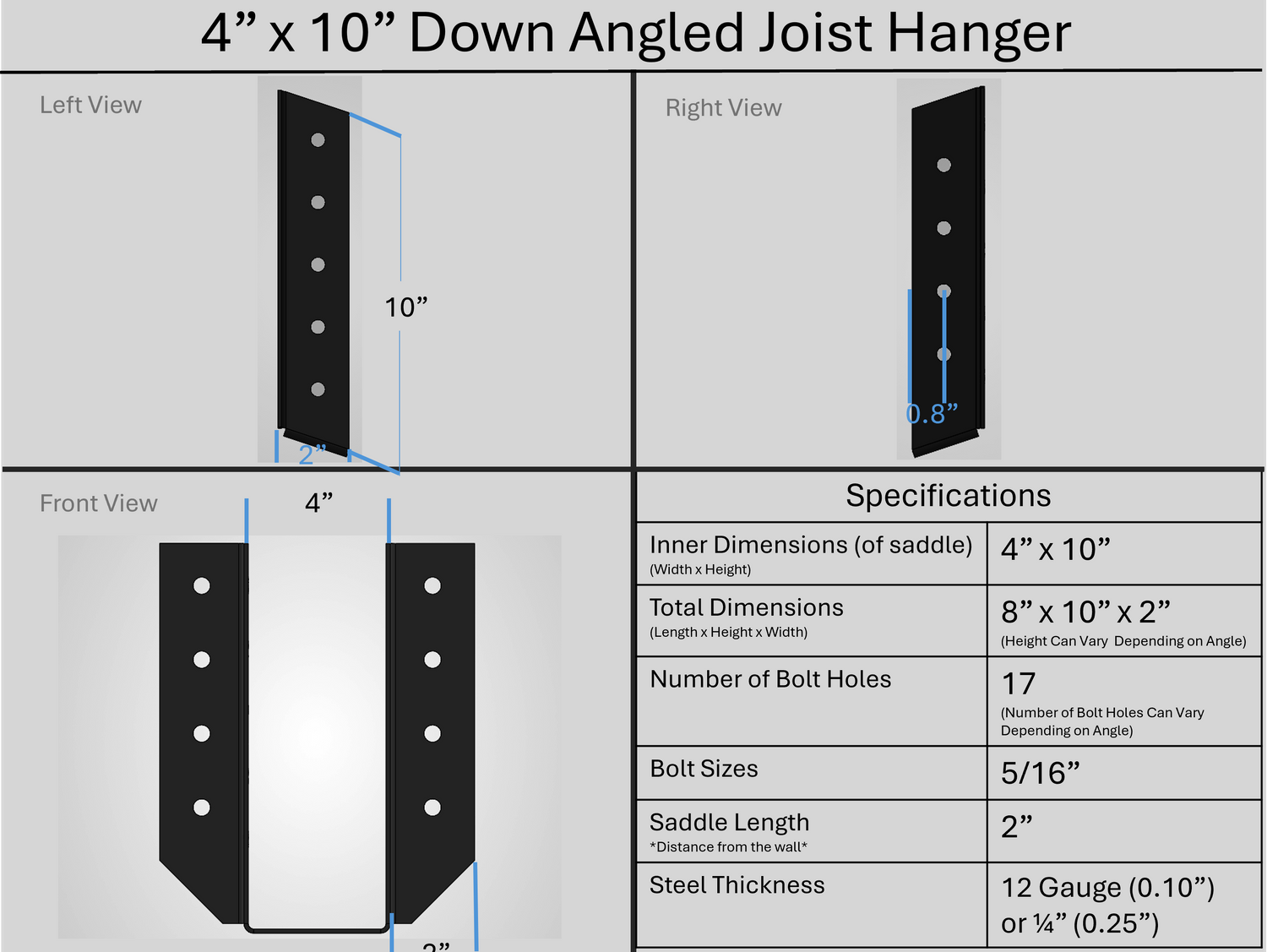 Joist Hangers - Down Angled