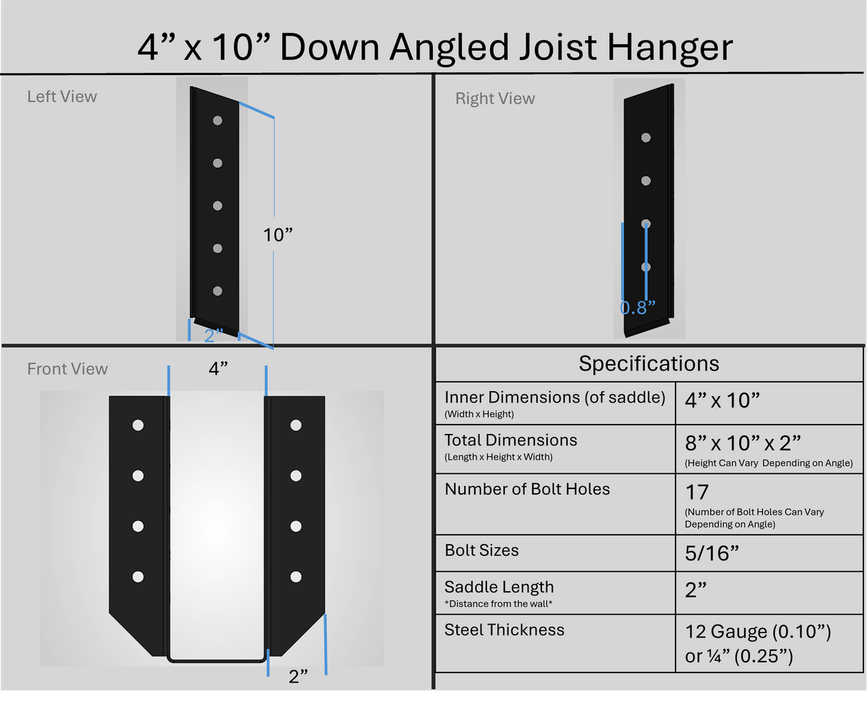 Joist Hangers - Down Angled