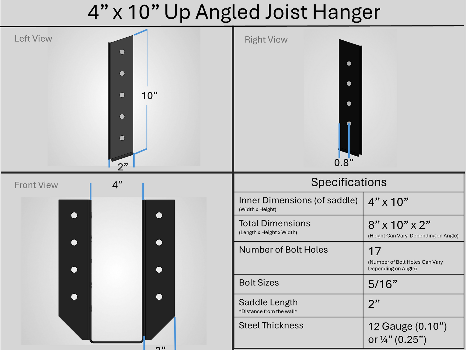 Joist Hangers - Up Angled
