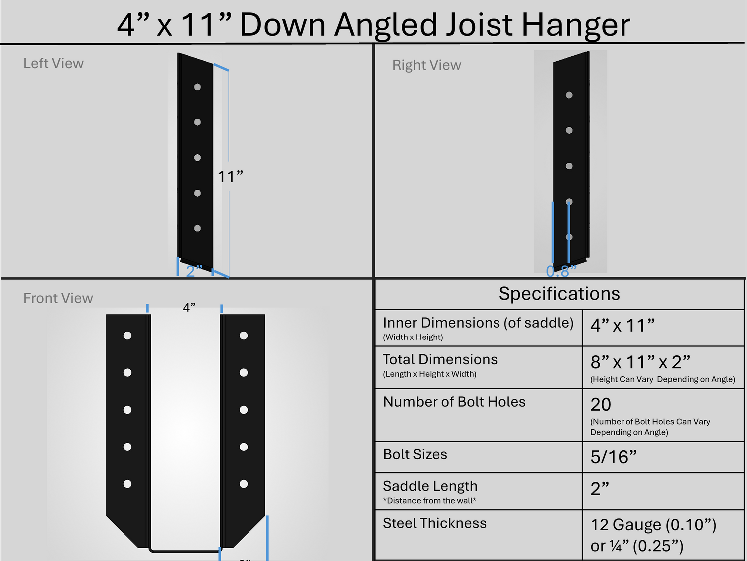 Joist Hangers - Down Angled