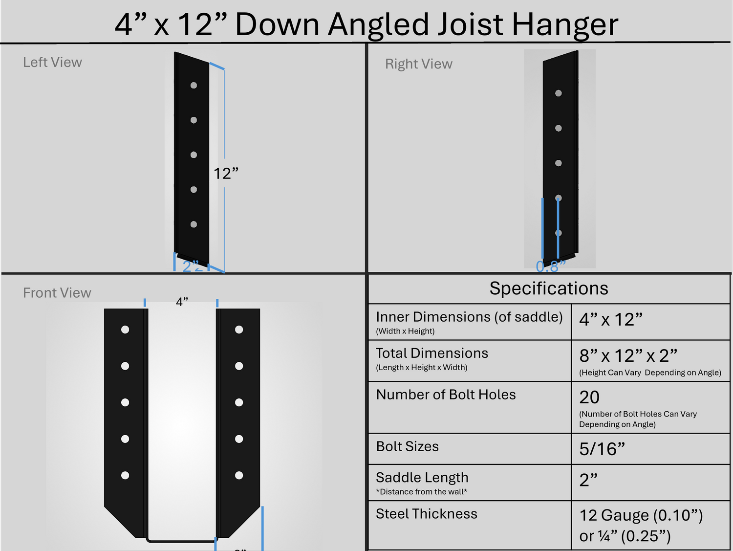 Joist Hangers - Down Angled