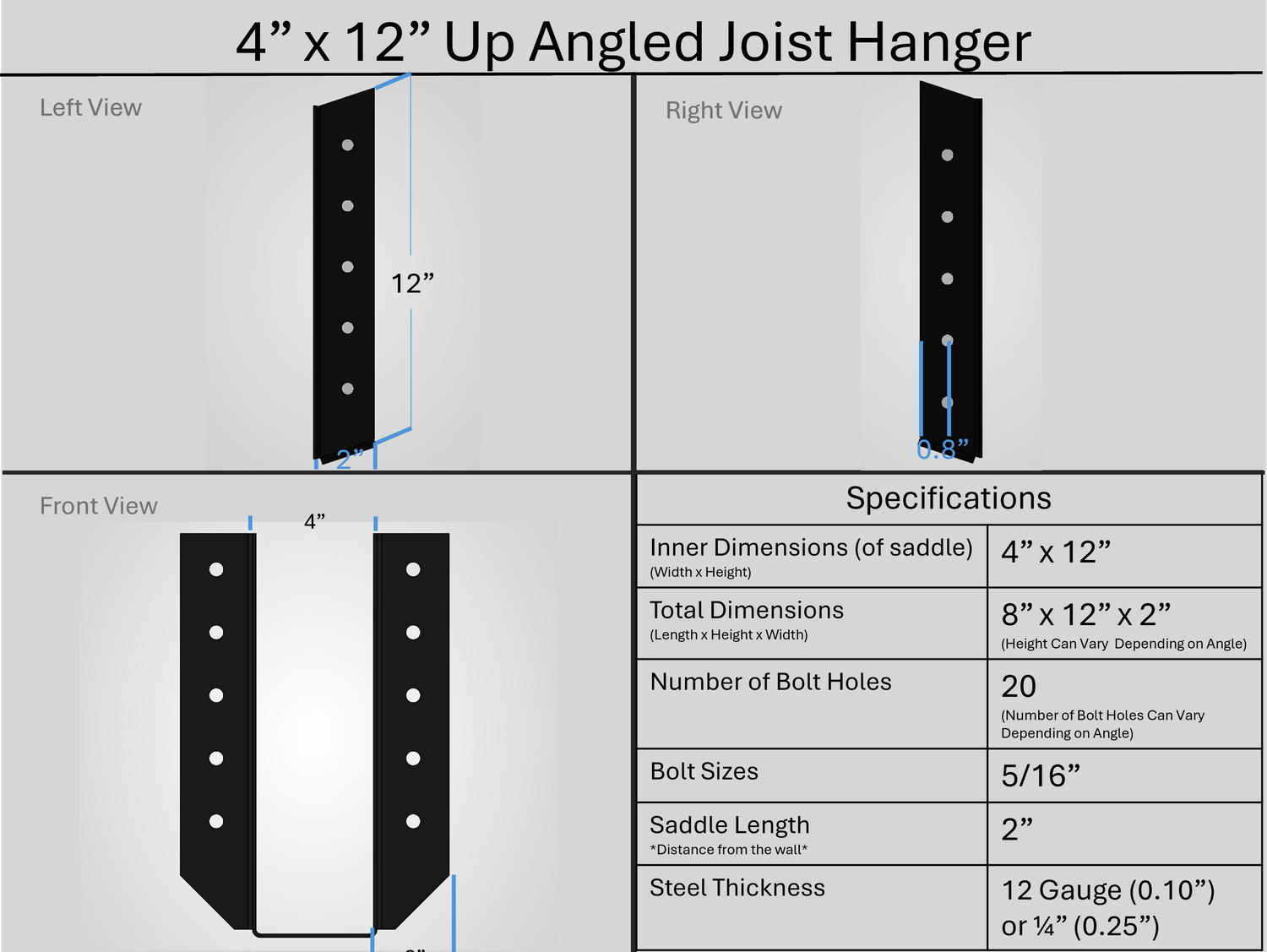 Joist Hangers - Up Angled
