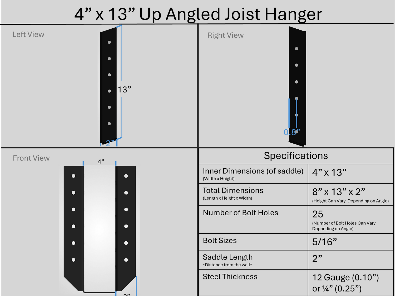Joist Hangers - Up Angled