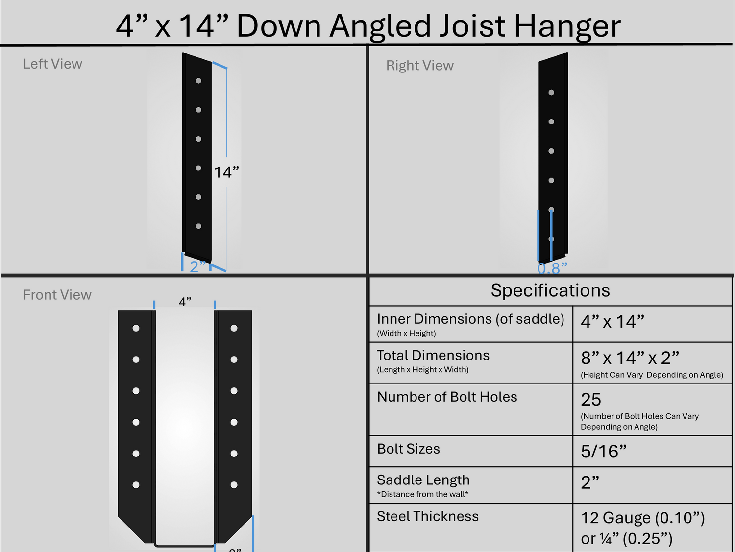 Joist Hangers - Down Angled
