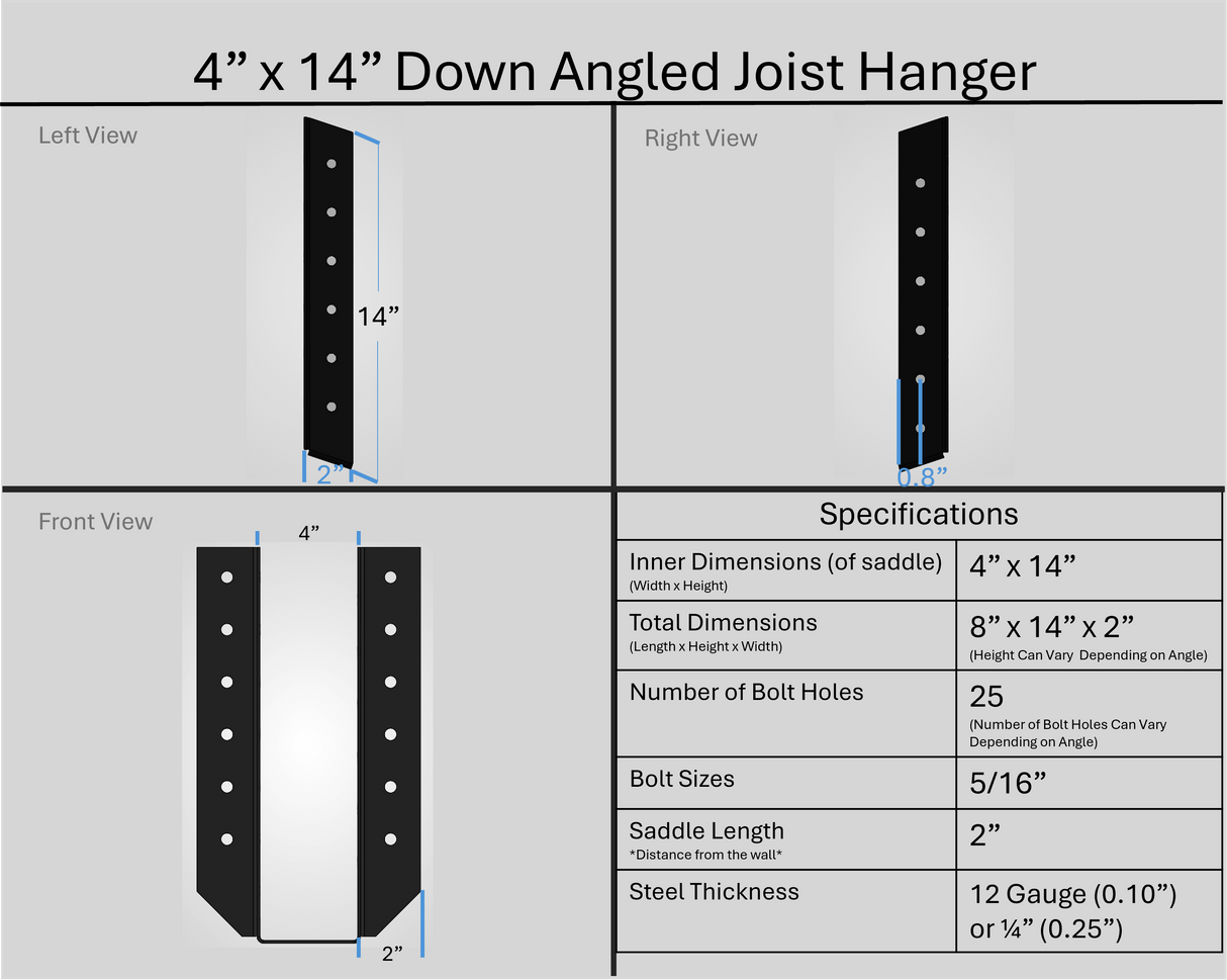 Joist Hangers - Down Angled