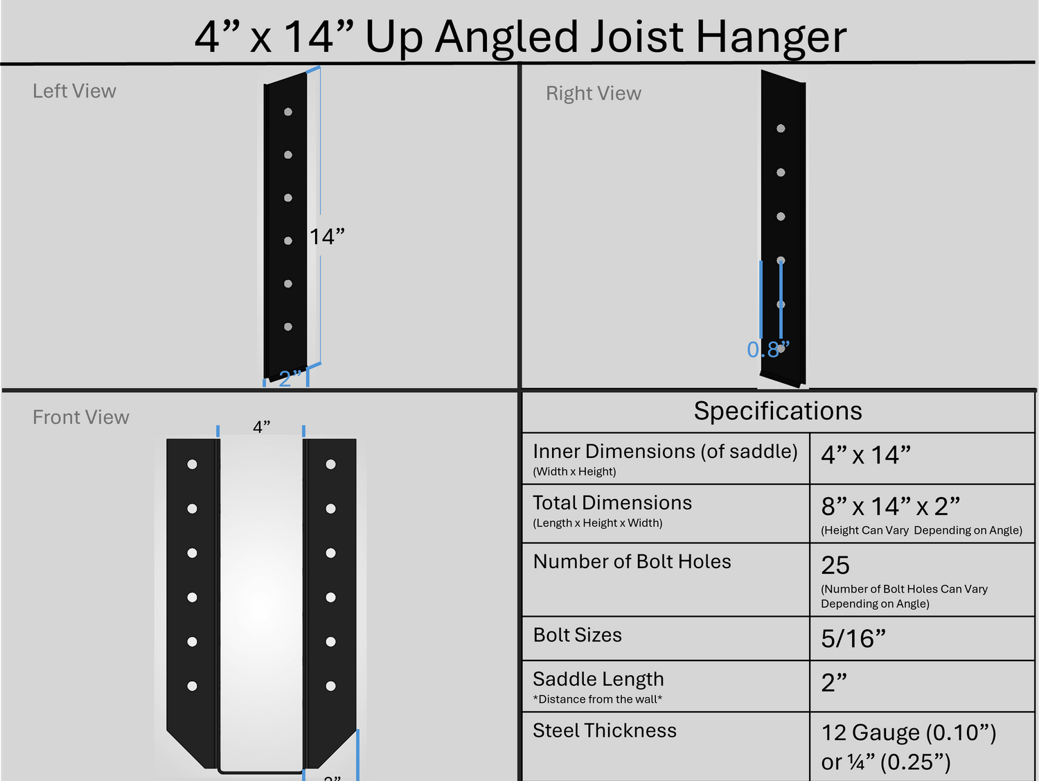 Joist Hangers - Up Angled