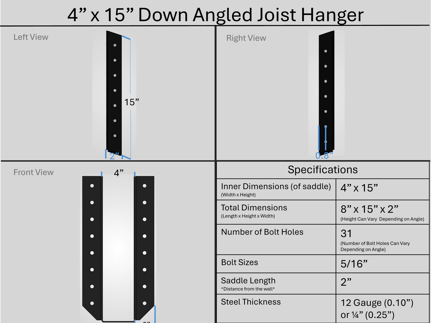 Joist Hangers - Down Angled
