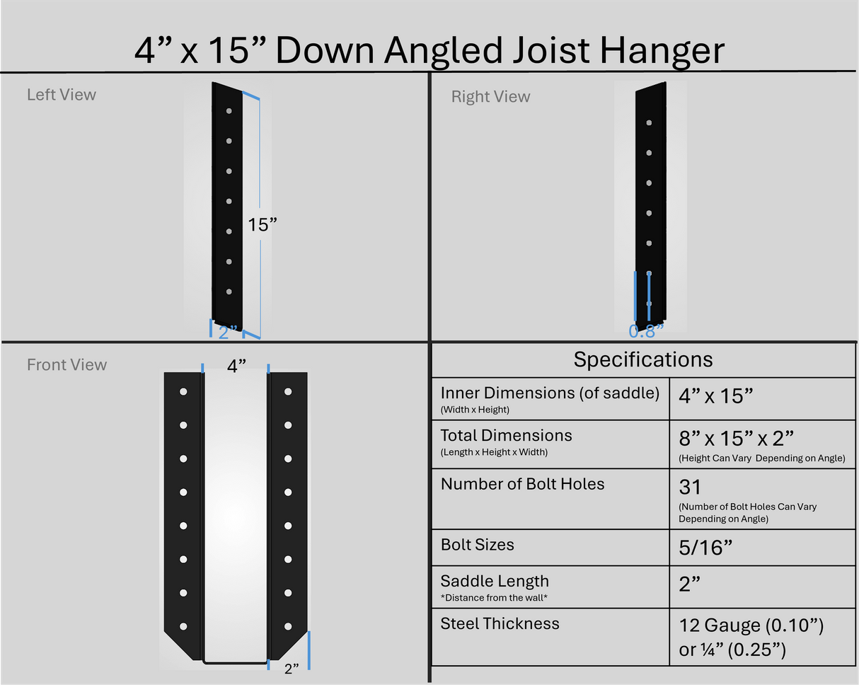Joist Hangers - Down Angled