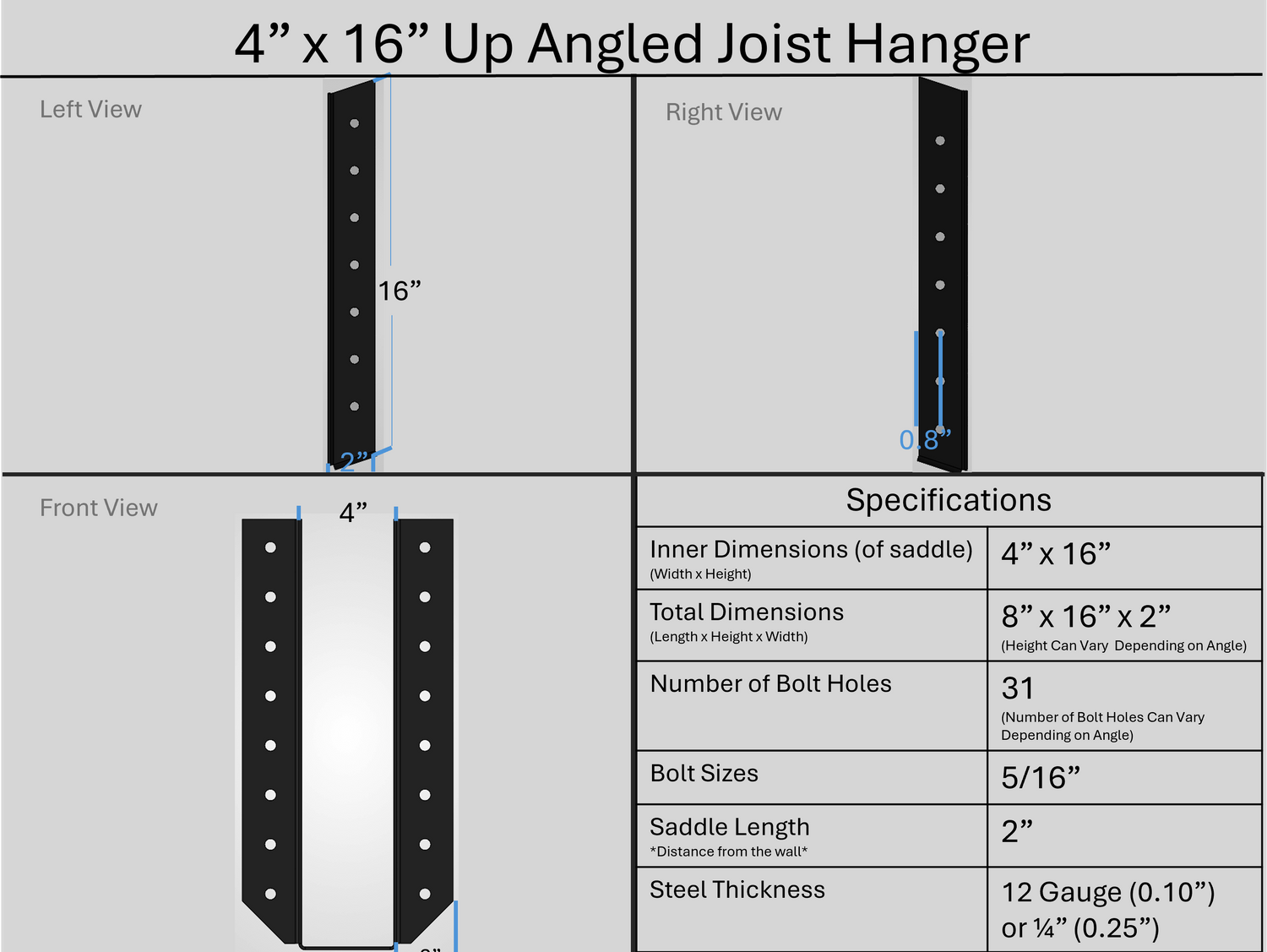 Joist Hangers - Up Angled