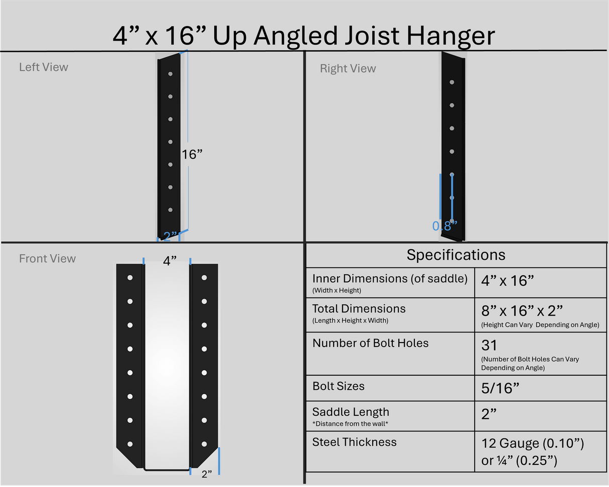 Joist Hangers - Up Angled