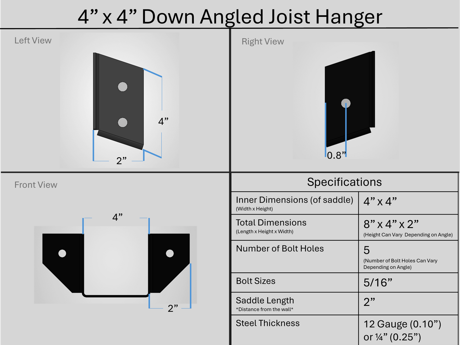 Joist Hangers - Down Angled