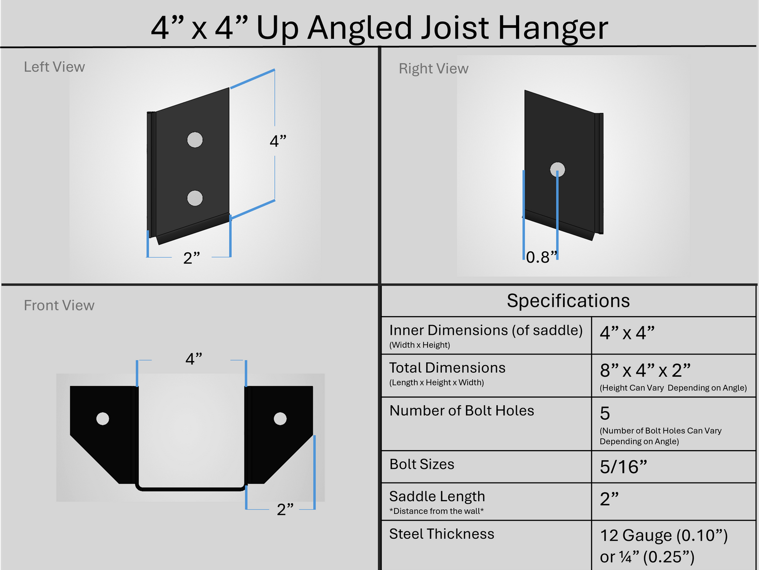 Joist Hangers - Up Angled