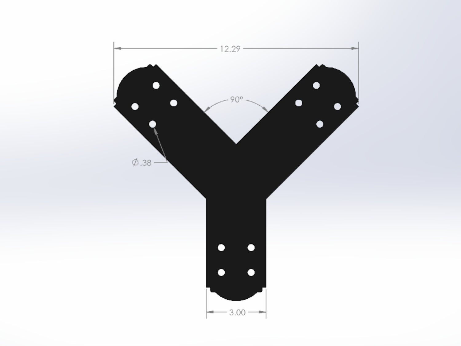 Y Bracket - Crowned Style - For 4 Inch Post - Wood Post Brackets - construction brackets - brackets for post and beam construction - beam supports - post support - timber frame brackets - post frame buildings - barndominium brackets - exposed beam brackets