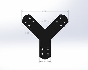 Y Bracket - Crowned Style - For 4 Inch Post - Wood Post Brackets - construction brackets - brackets for post and beam construction - beam supports - post support - timber frame brackets - post frame buildings - barndominium brackets - exposed beam brackets
