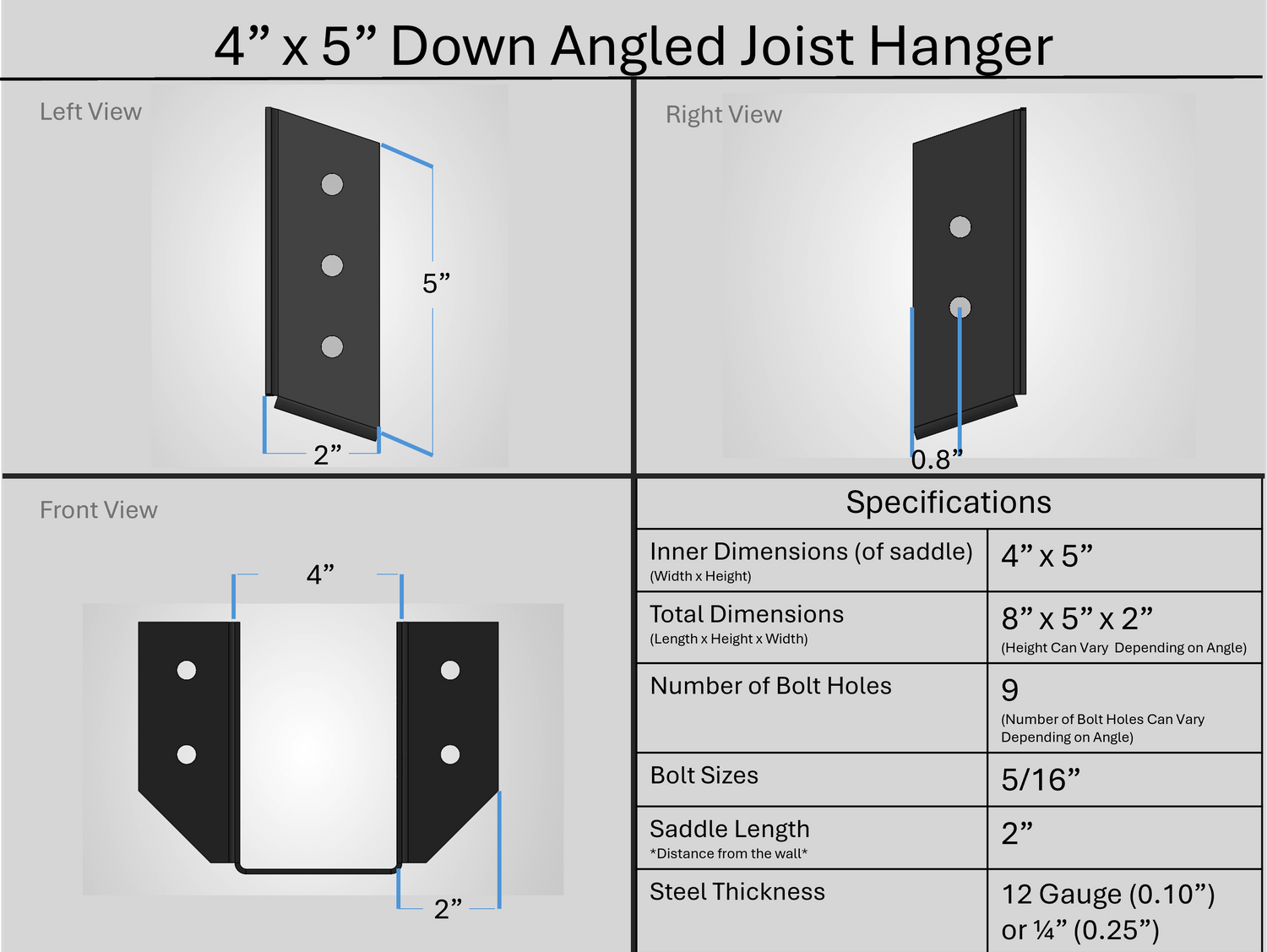 Joist Hangers - Down Angled