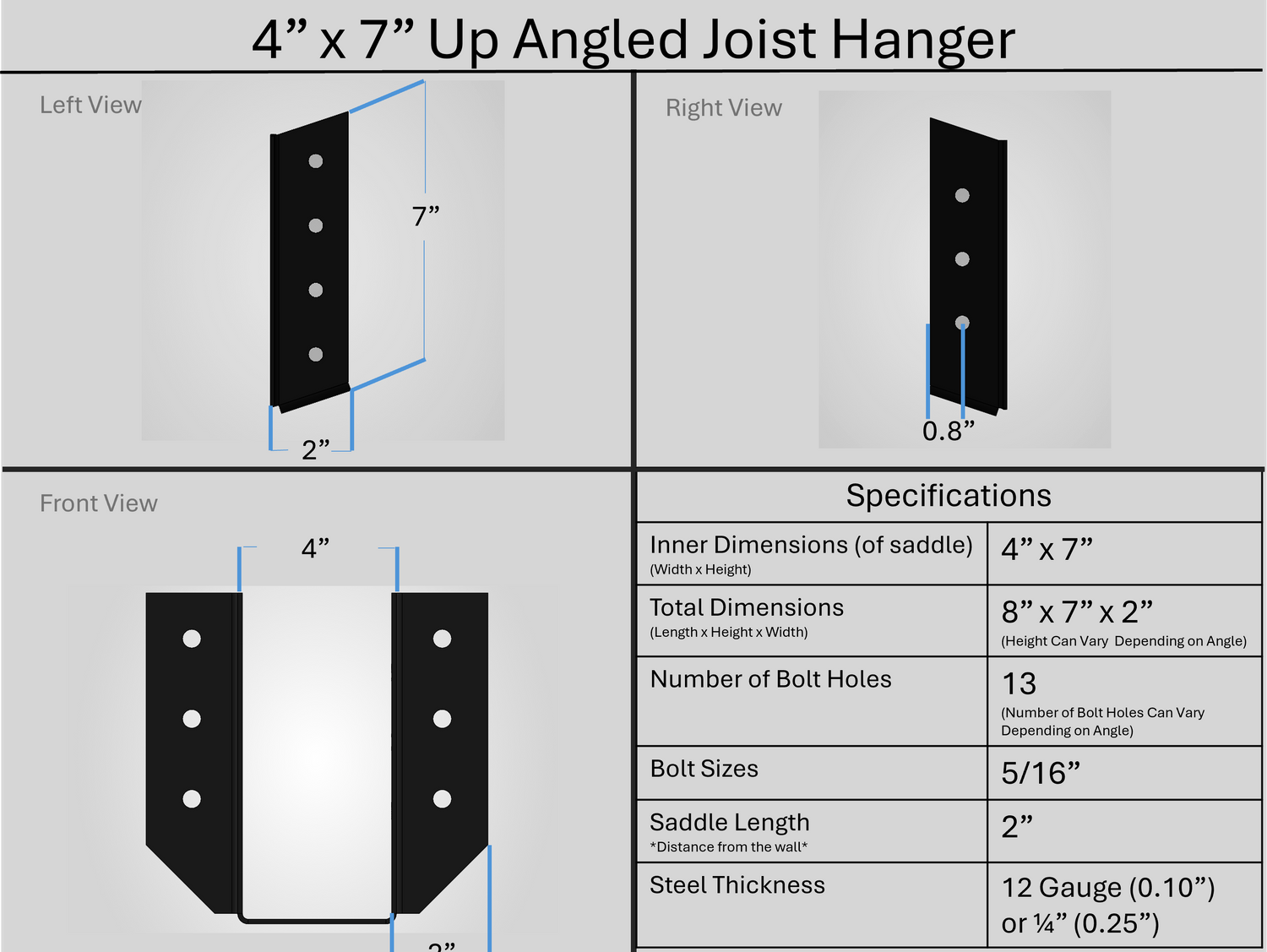 Joist Hangers - Up Angled