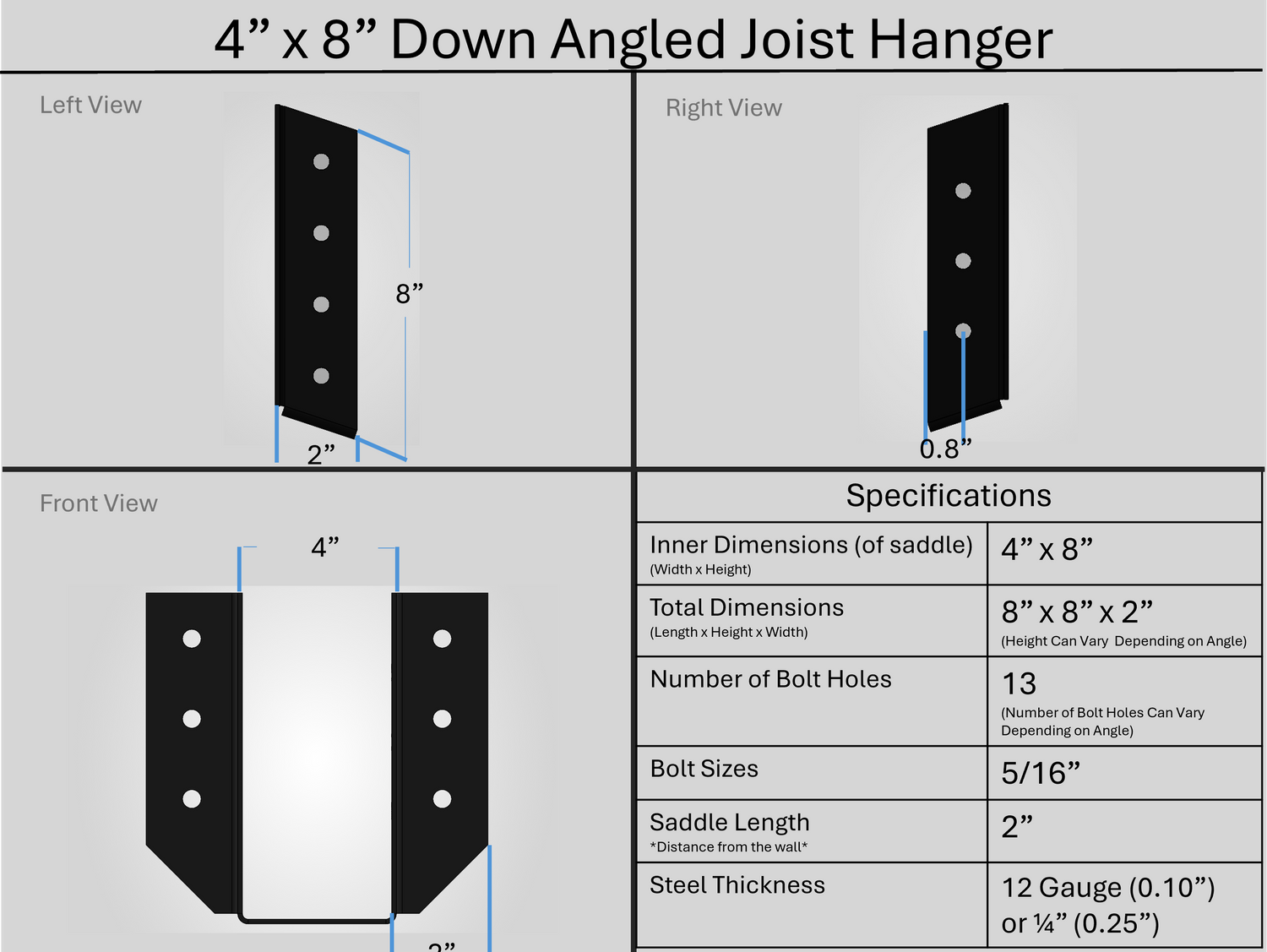 Joist Hangers - Down Angled